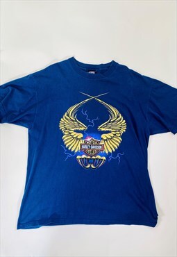 Vintage 90s Harley Davidson Size XL T Shirt in Blue