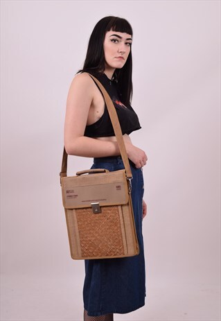 VINTAGE 90'S BRITISH COUNCIL RATTAN SATCHEL BAG RARE
