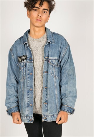 VINTAGE 80S LEVI'S PATCHED DENIM JACKET / R1050