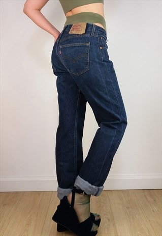 VINTAGE 90'S LEVI'S 501 W 31/ L 34 DARK WASH JEANS