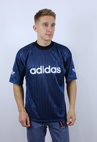VINTAGE MENS ADIDAS ORIGINALS BIG LOGO JERSEY SHIRT