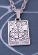 CRW Silver Wheel of Fortune Tarot Card Necklace 