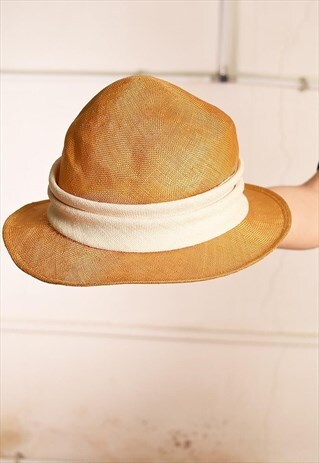 VINTAGE 70'S BOHO RETRO STRAW PARIS CHIC SUN HAT