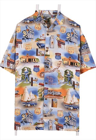 Vintage 90's High Seas Shirt Hawaiian Pattern Short Sleeve