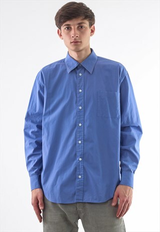 VINTAGE YVES SAINT LAURENT 90S BLUE LONG SLEEVE