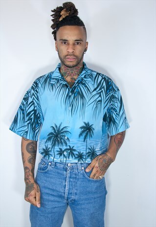 VINTAGE HAWAIIAN CRAZY PATTERNED SHIRT
