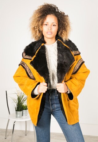 VINTAGE 80S WINTER SHEEPSKIN COAT / R016
