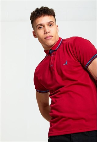 MENS RED D-ROCK BIRD POLO SHIRT