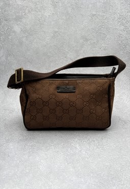 Gucci Shoulder Bag Handbag GG Monogram Logo Vintage Brown 