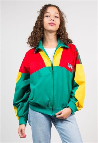 VINTAGE 90'S BRIGHT TRICOLOUR ADIDAS TRACKSUIT JACKET