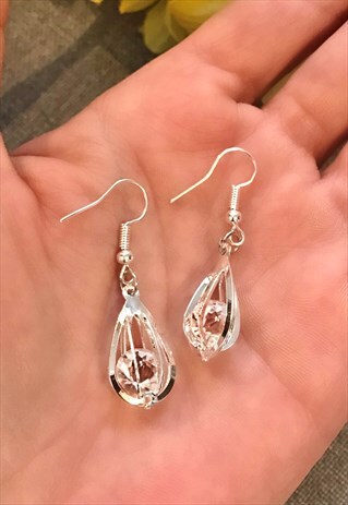 SILVER COLOURED DANGLE EARRINGS
