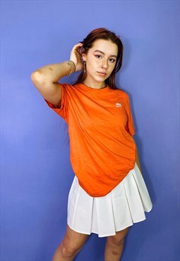 Vintage 90s Nike Swoosh Orange Embroidered T-Shirt