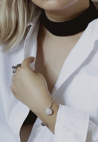ECLIPSE SILVER BANGLE / SILVER JEWELRY / MINIMALIST BANGLE