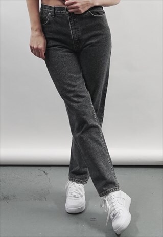 VINTAGE 80'S RIFLE ACID WASH BLACK JEANS