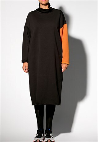 BLACK DRESS, PLUS SIZE DRESS, MIDI DRESS, WINTER DRESS