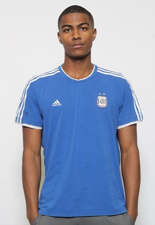 VINTAGE ADIDAS ARGENTINA FOOTBALL T-SHIRT BLUE