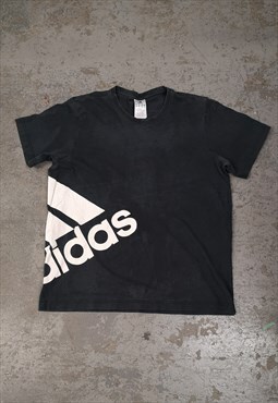 Vintage Adidas T-shirt Black Tee Top Graphic Print