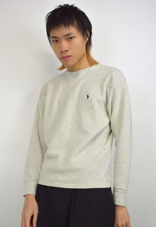 VINTAGE 90S POLO RALPH LAUREN OATMEAL CREAM SWEATSHIRT
