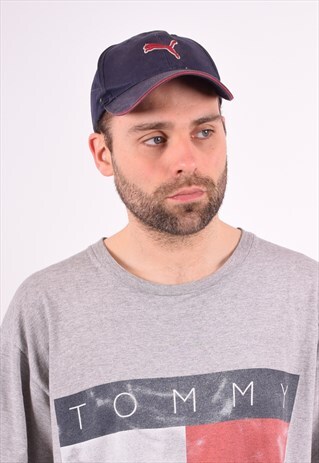 PUMA MENS VINTAGE CAP ONE SIZE NAVY BLUE 90'S
