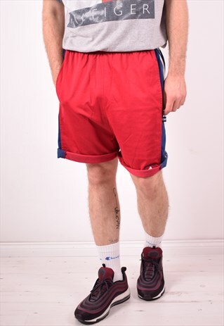 ADIDAS MENS VINTAGE SHORTS XL RED 90S