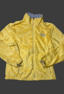 the north face yellow teddy bear soft zip up fleece jacket