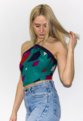 VINTAGE 90'S GOLD CHAIN HALTER TOP
