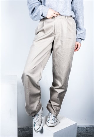 VINTAGE 1990S HIGH-WAISTED TROUSER IN BEIGE