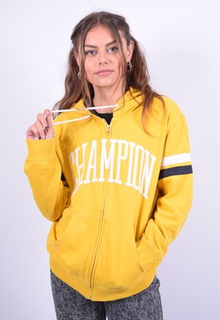 VINTAGE CHAMPION HOODIE SWEATER YELLOW