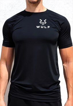 Air flow breathable seamless t-shirt in black