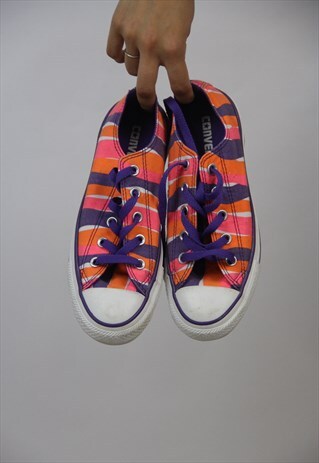 VINTAGE CONVERSE COLOURFUL STRIPED TRAINERS