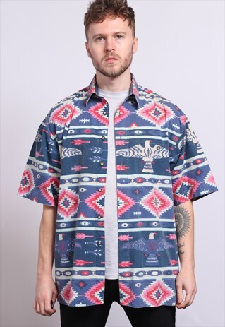 VINTAGE AZTEC PATTERNED SHIRT
