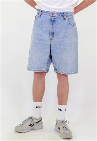 VINTAGE LEVI'S LOGO DENIM SUMMER FESTIVAL SHORTS
