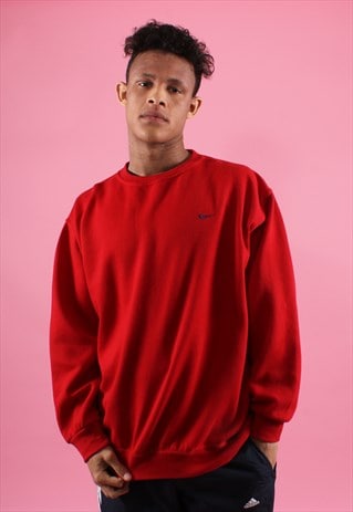 RED NIKE EMBROIDERED SWEATSHIRT