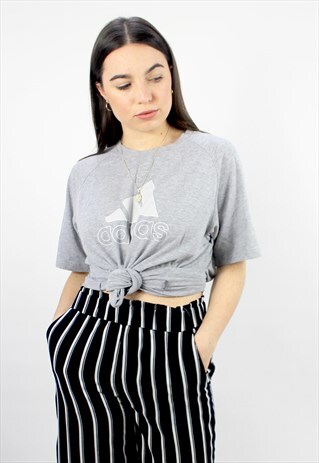 90'S RETRO GREY SPELL-OUT T-SHIRT