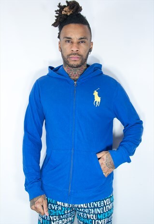 RALPH LAUREN VINTAGE HOODIE BLUE