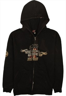 Vintage 90's Harley Davidson Hoodie Spellout Full Zip Up