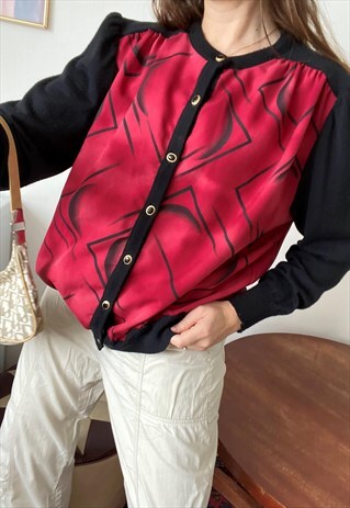 VINTAGE 90S JANINE PAUPORTE BUTTON-DOWN BLOUSE TOP SHIRT