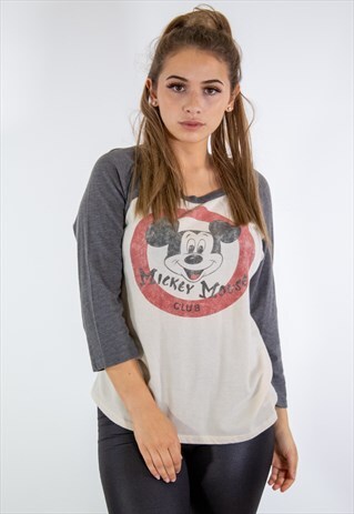 VINTAGE DISNEY MIKEY MOUSE CLUB T-SHIRT IN WHITE SMALL
