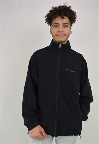 VINTAGE 90'S COLUMBIA BLACK ZIP-UP FLEECE
