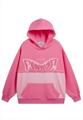 Detachable hoodie cropped pullover 2 in 1 skate top pink
