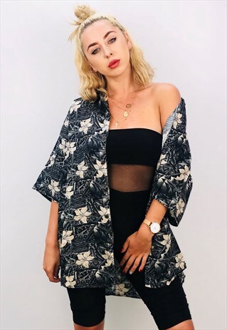 VINTAGE UNISEX HAWAIIAN OVERSIZED PATTERN SHIRT