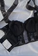 UPCYCLING HANDMADE CROPPED SEMI SHEER LACE CORSET 80C/36C