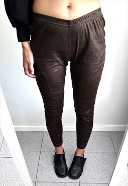 Brown Snakeskin Sexy Active Party Leggings M L