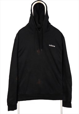 Vintage 90's Adidas Hoodie Spellout Logo Pullover Black