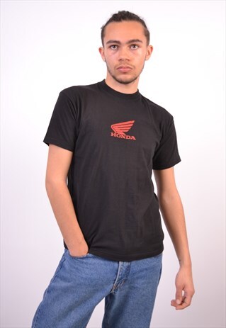 VINTAGE HONDA T-SHIRT TOP BLACK