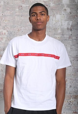 VINTAGE MOSCHINO SPELLOUT LOGO T-SHIRT WHITE