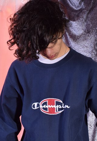 VINTAGE CHAMPION NAVY SWEATSHIRT
