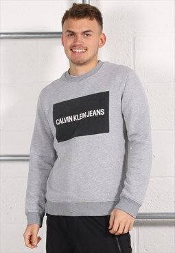 Vintage Calvin Klein Sweatshirt Grey Pullover Jumper Medium