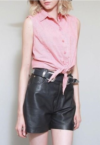 VINTAGE 1990'S PRETTY RED GINGHAM CROP TOP