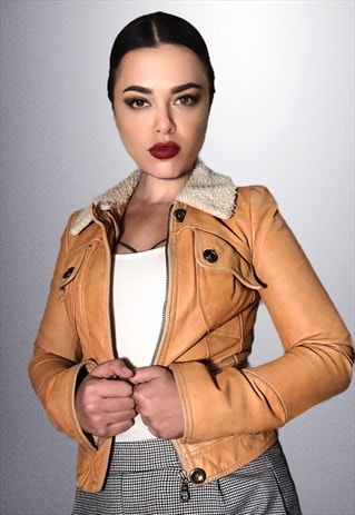 VINTAGE CREAMY FADED SHERPA JACKET